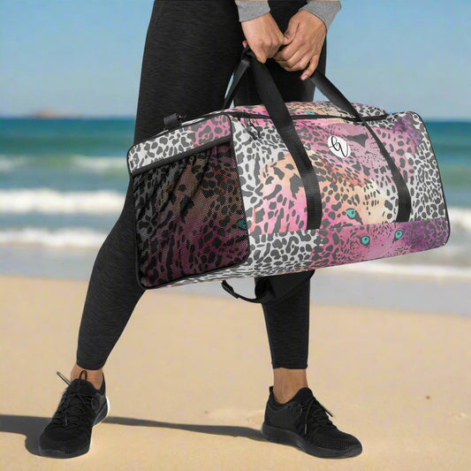 Ombre Black Leopard Duffle bag