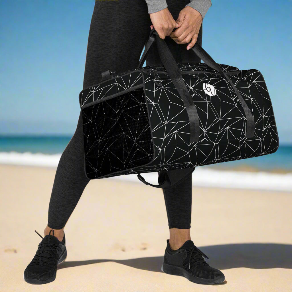 Black and White abstract Duffle bag
