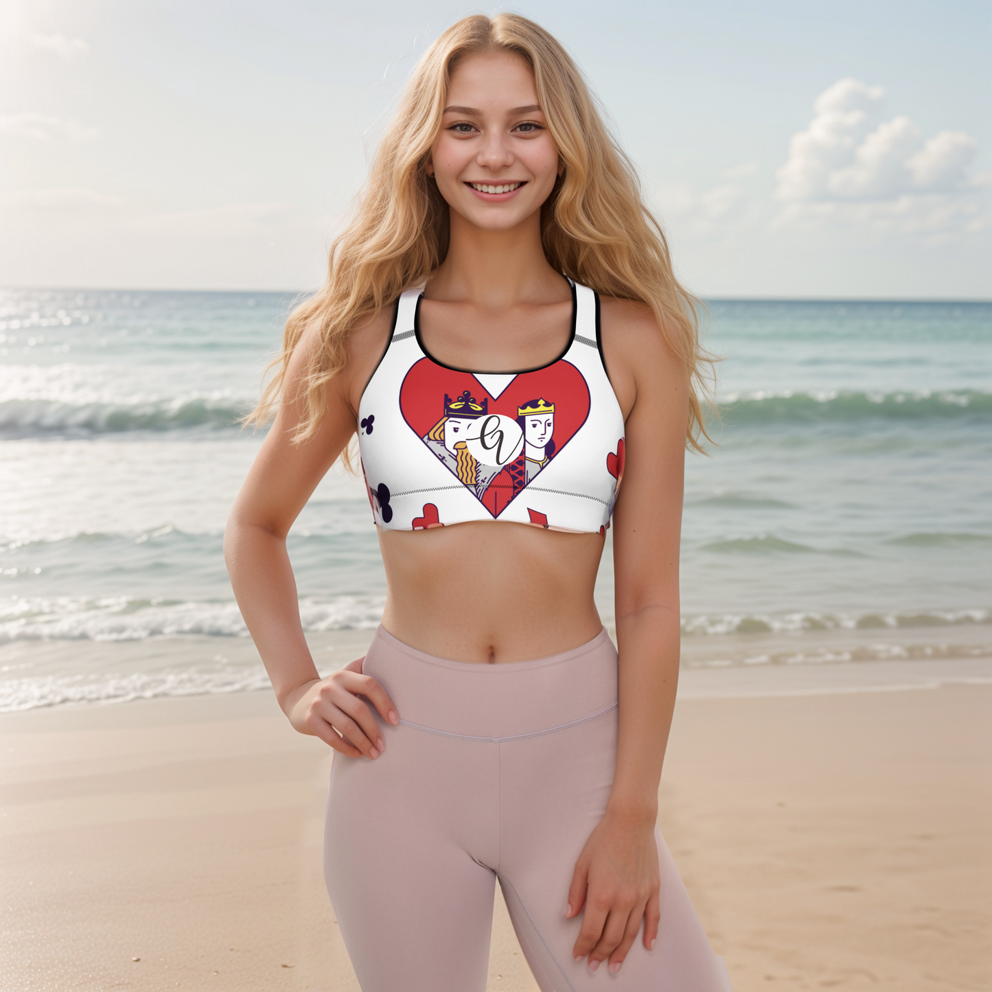 King of hearts Padded Sports Bra
