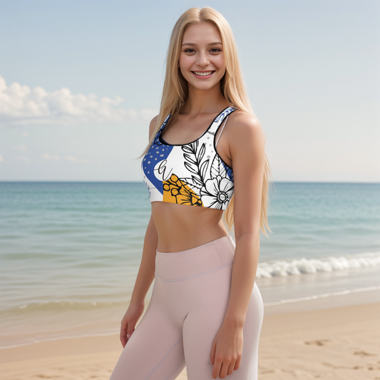 Tropical Foliage Padded Sports Bra