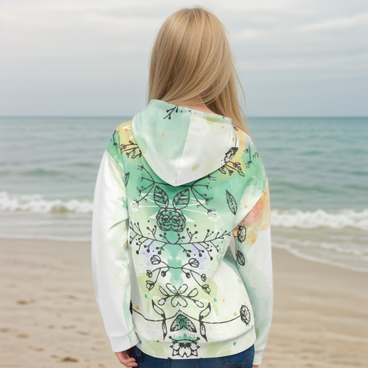 Floral Gray Hoodie