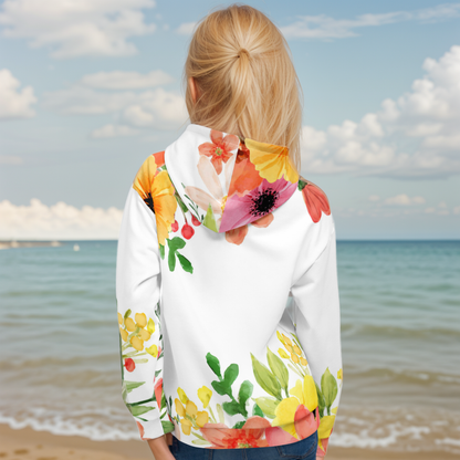 Spring White Floral Hoodie