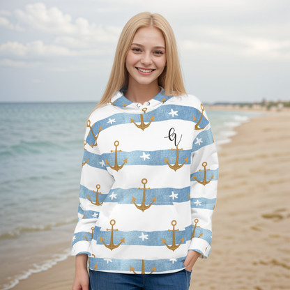 Anchor stripes Hoodie