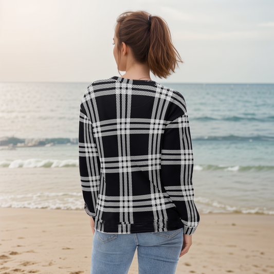 Black Plaid Sweatshirt