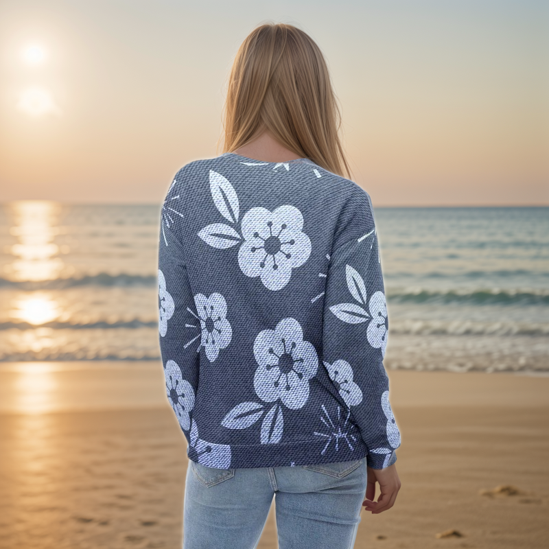 Grey Floral Sweatshirt
