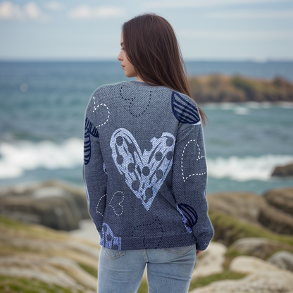 Grey Heart Floral Sweatshirt