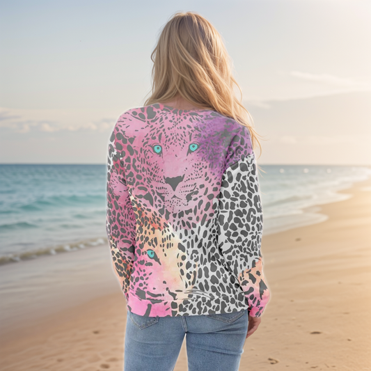Ombre Black Leopard Print Sweatshirt