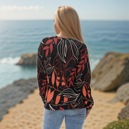 Palm Black Leaves Sweatshirt