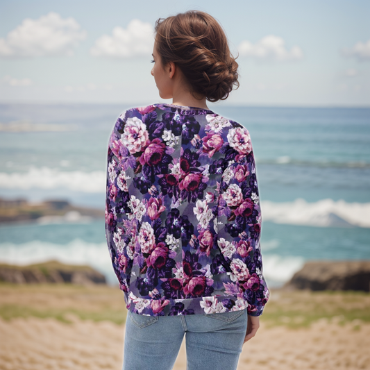 Purple White Flowers Sweatshirt