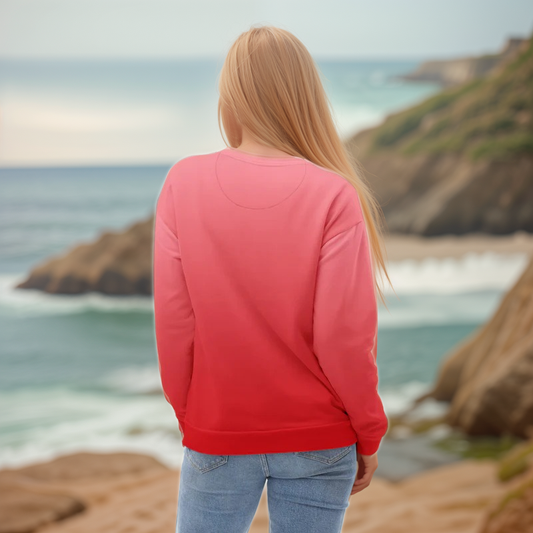 Red In Gradient Colored Sweatshirt