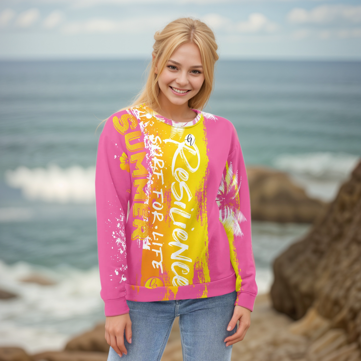 Yellow Pink Sweatshirt