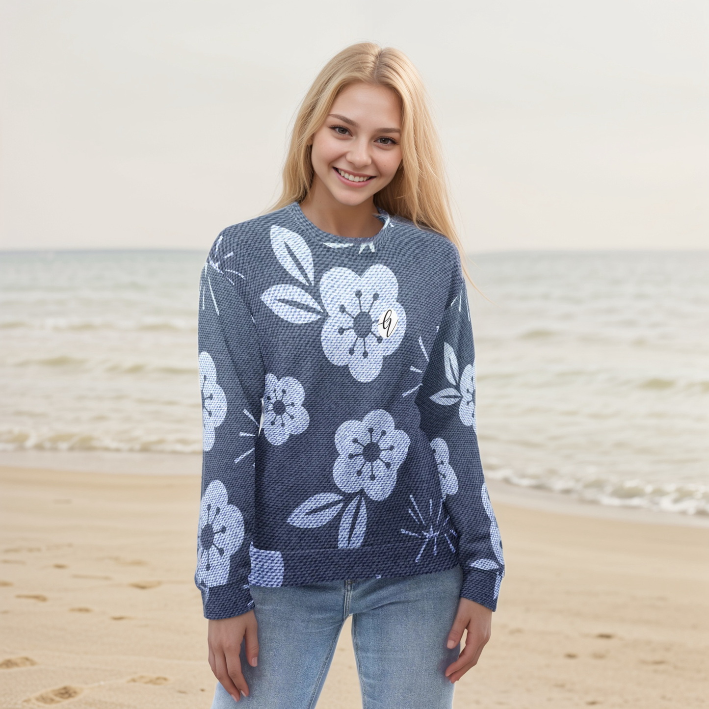 Grey Floral Sweatshirt