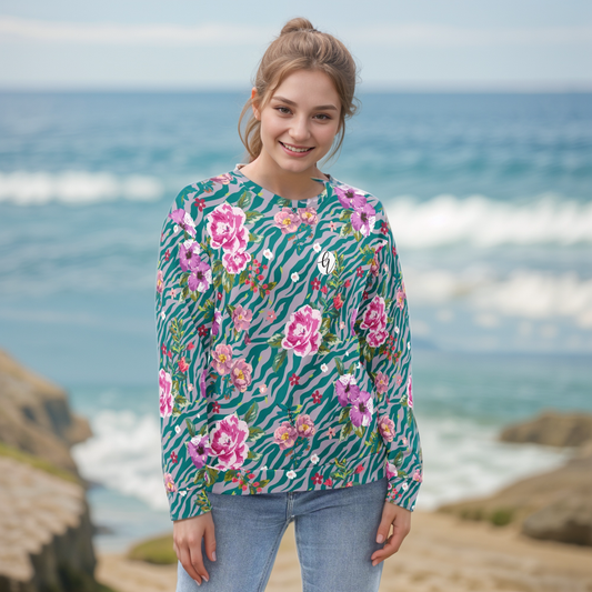 Orchid Floral Pattern Sweatshirt