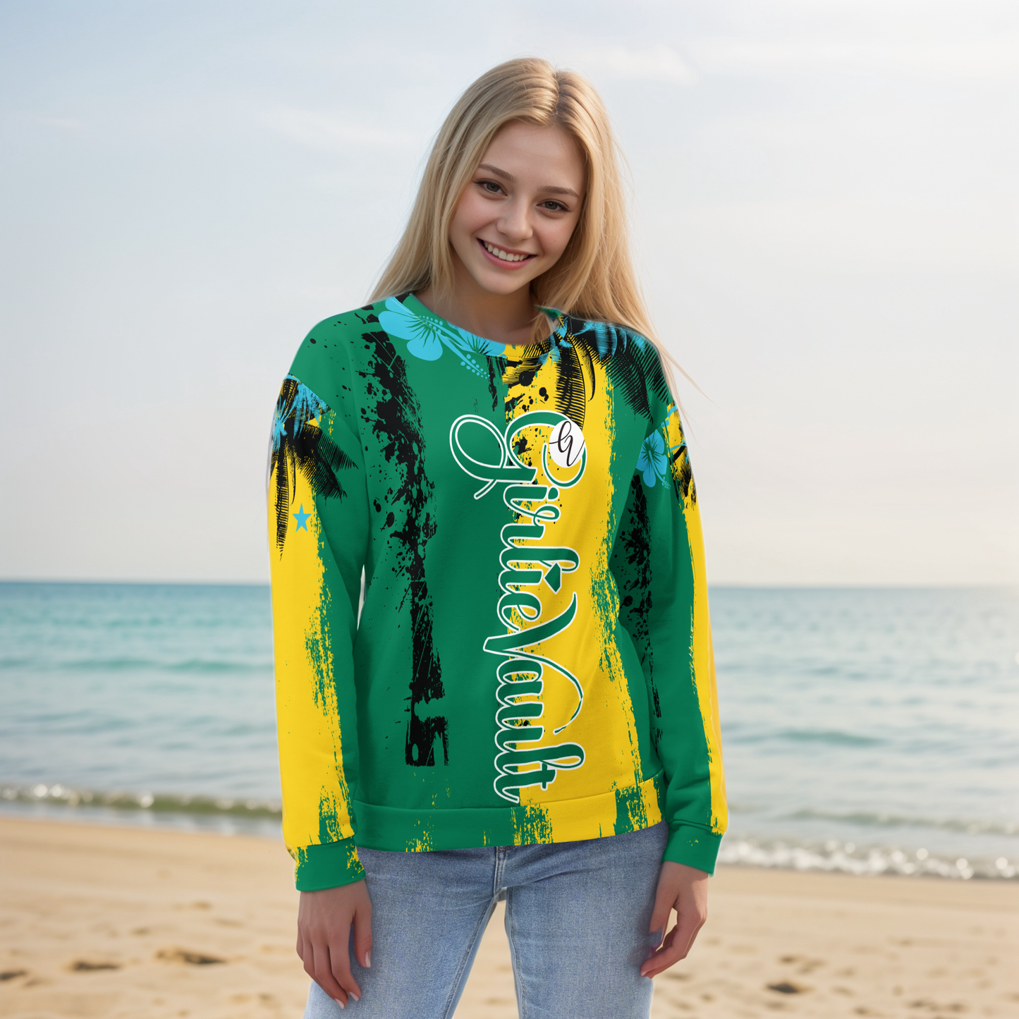 Girlie Vault Green -Yellow Sweatshirt