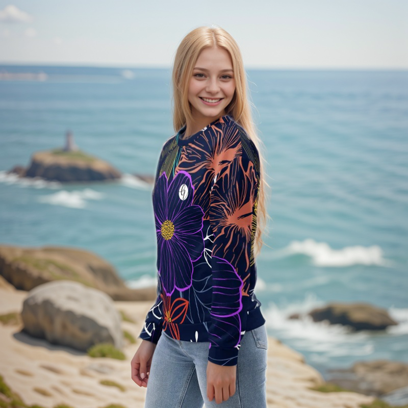 Navy floral Sweatshirt