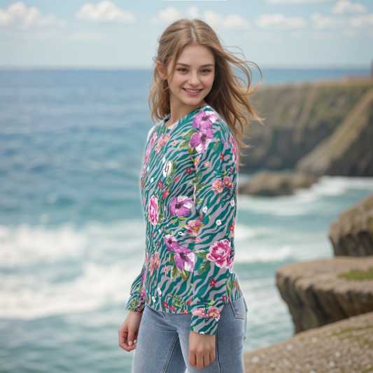 Orchid Floral Pattern Sweatshirt