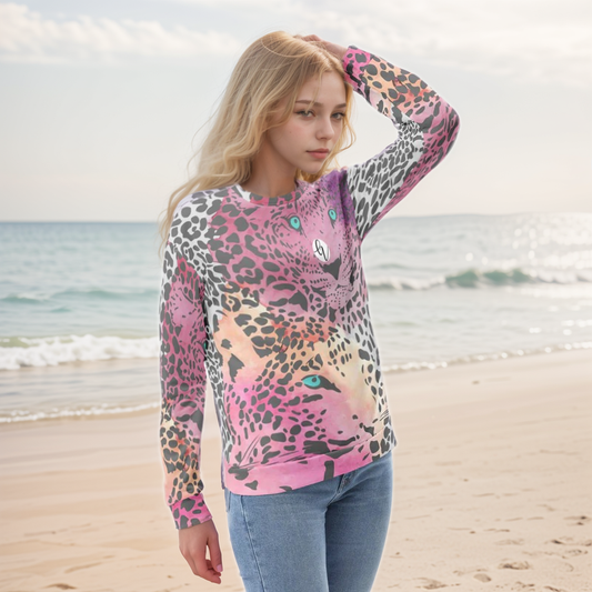 Ombre Black Leopard Print Sweatshirt