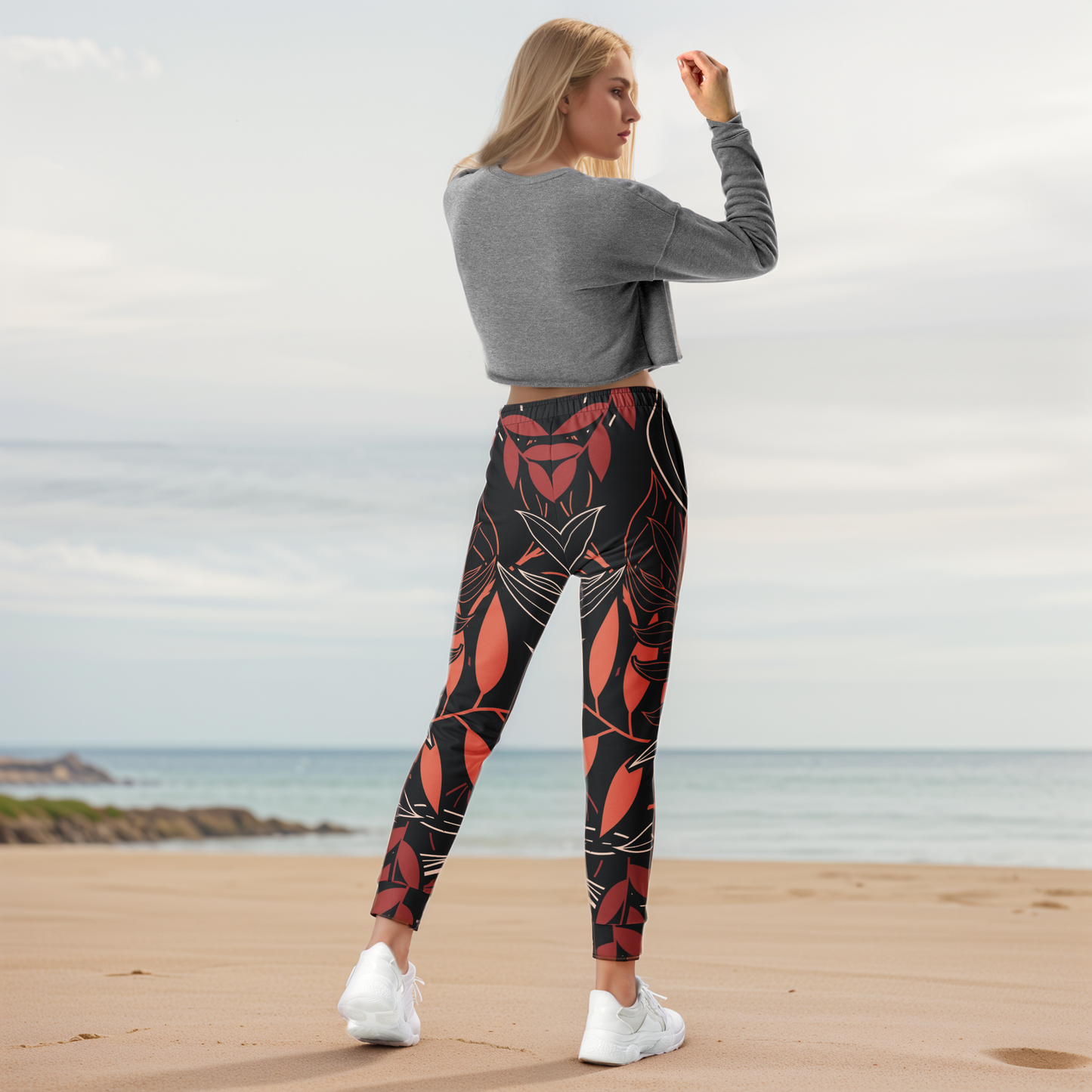 Palm Black Leaves Joggers