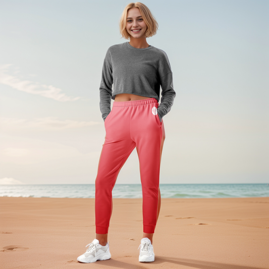 Red In Gradient Colored Joggers