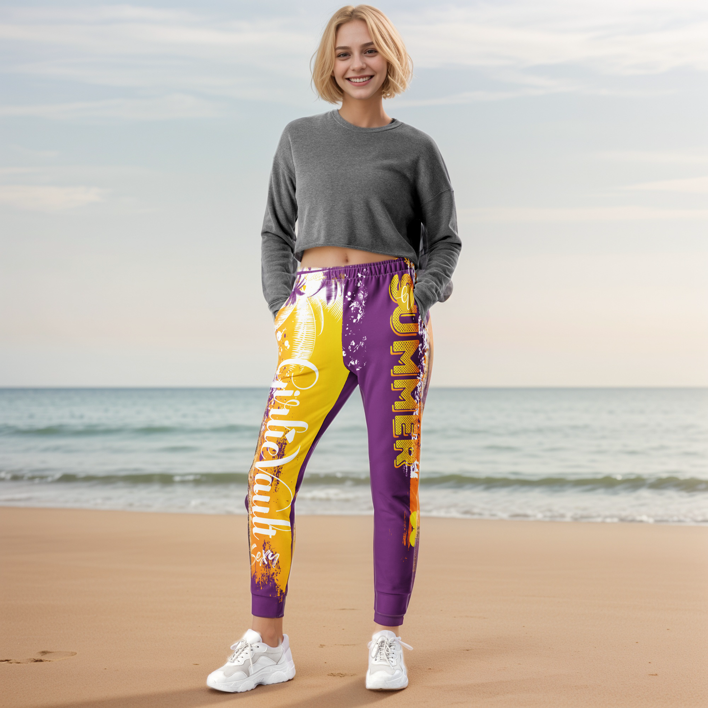 Purple Yellow Summer Joggers