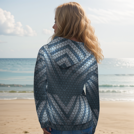 Blue hexagone Hoodie