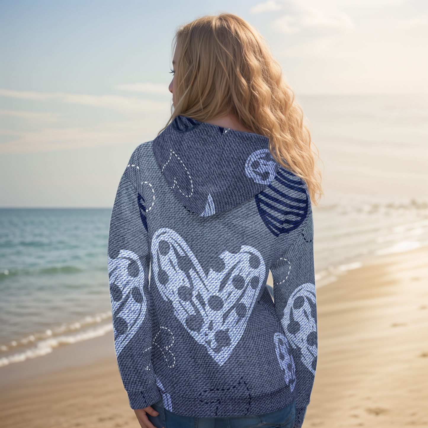 Grey heart Floral Hoodie
