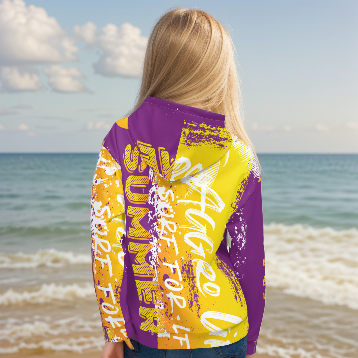 Purple yellow Hoodie