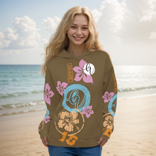 Brown Flowers Hoodie