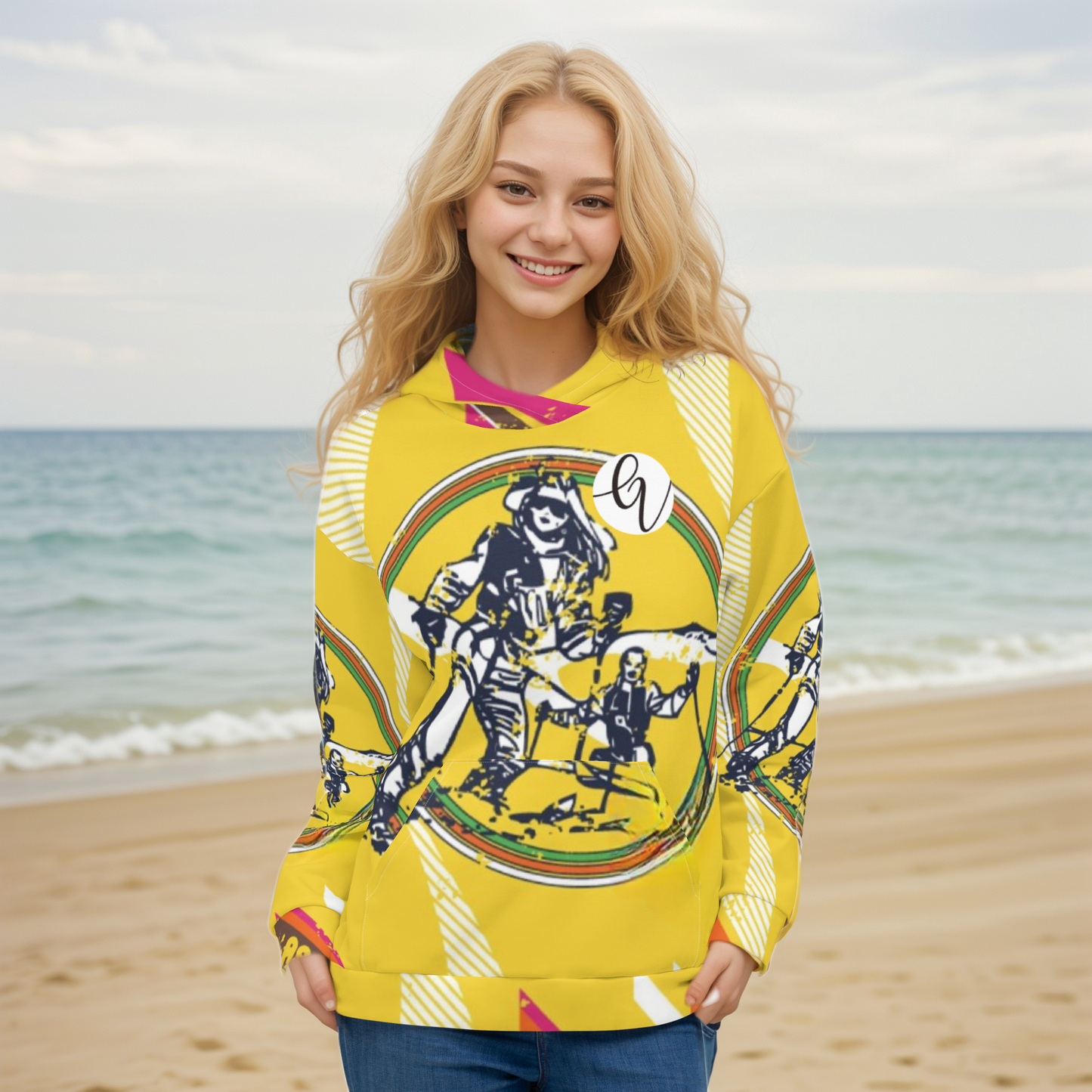 Yellow Skating Girl Hoodie