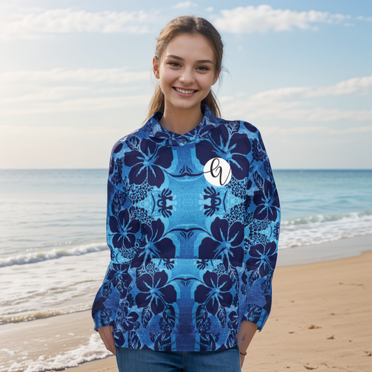 Blue floral Hoodie