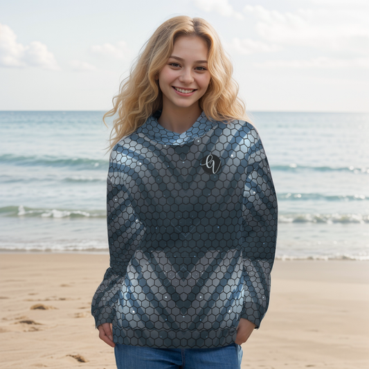 Blue hexagone Hoodie