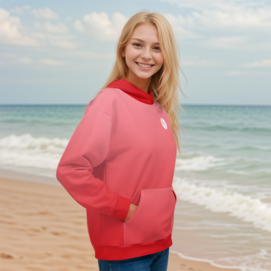 Red In Gradient Colored Hoodie