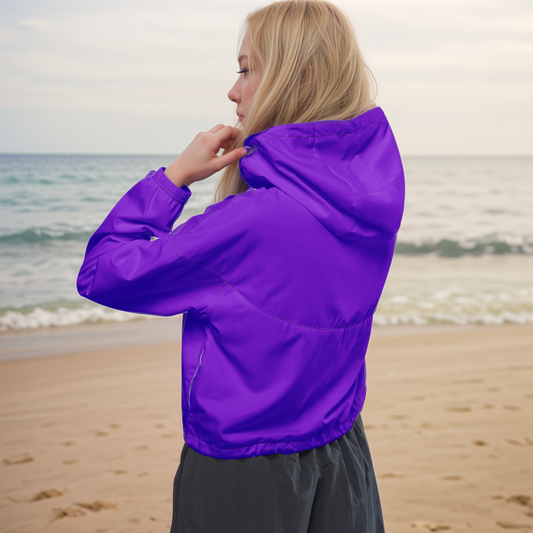 Dark Purple Colored cropped windbreaker