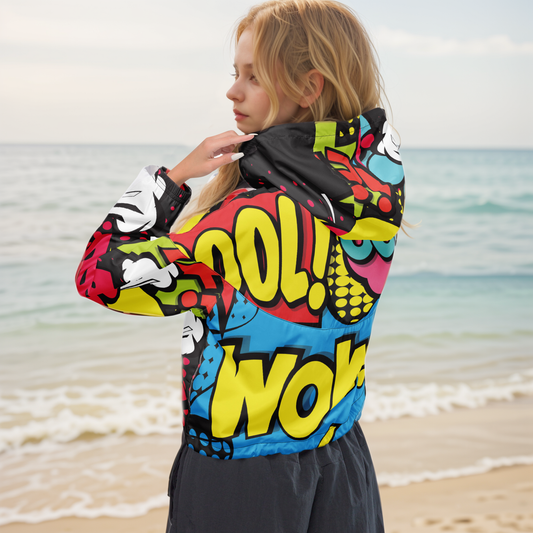 Cool Comic Cropped Windbreaker