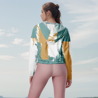 GirlieVault Brown Light cropped windbreaker