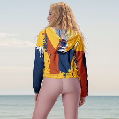 GirlieVault Orange cropped windbreaker