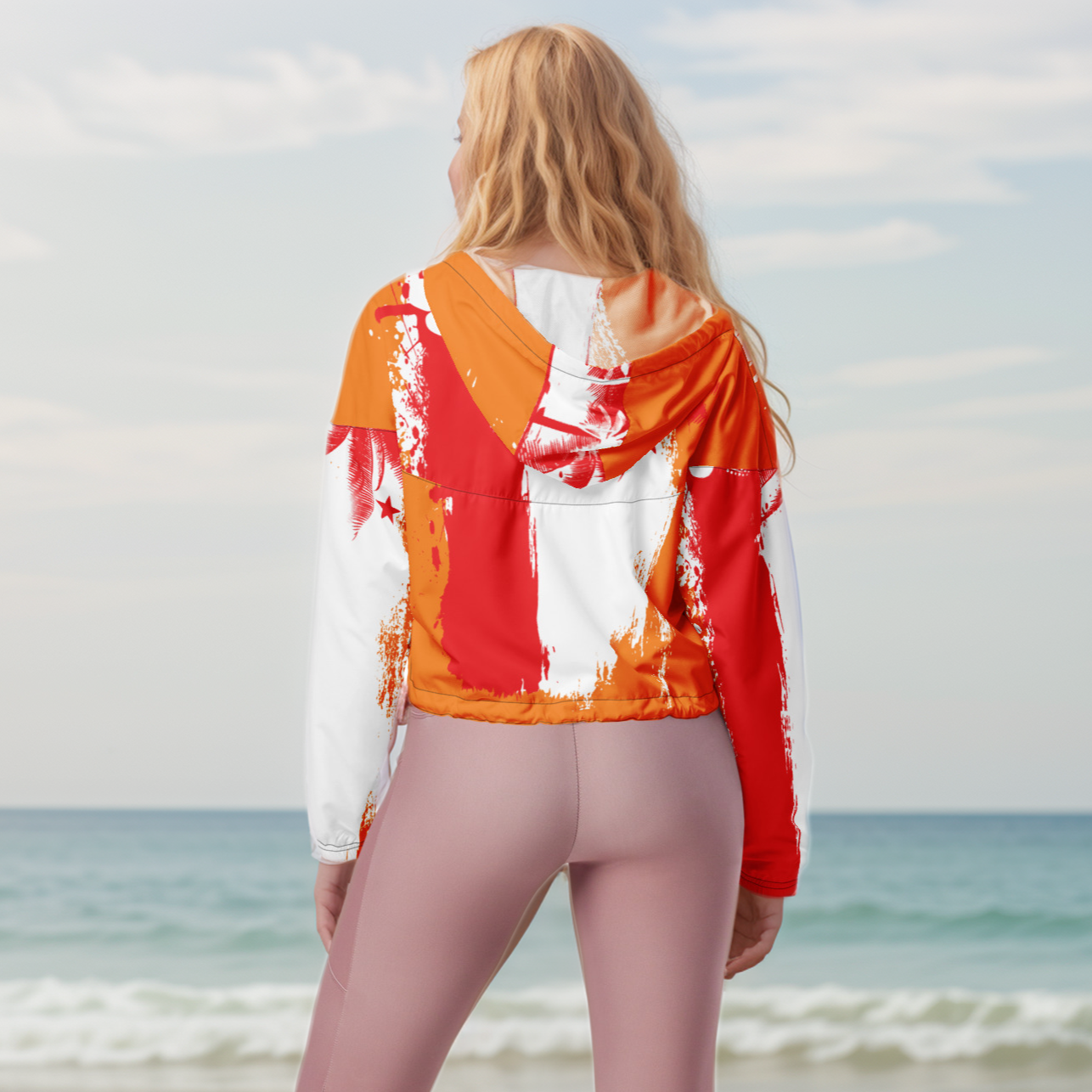 GirlieVault Red cropped windbreaker