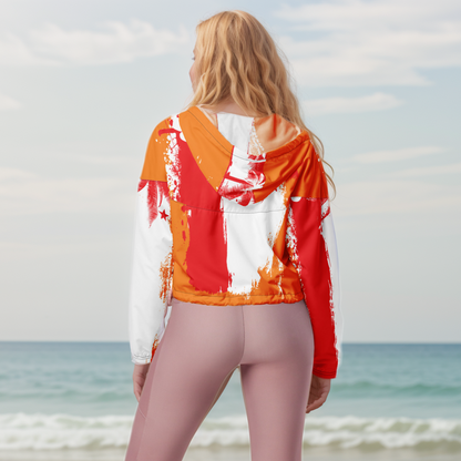 GirlieVault Red cropped windbreaker