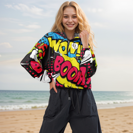 Cool Comic Cropped Windbreaker