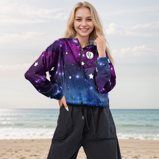 Galaxy Stars Cropped Windbreaker