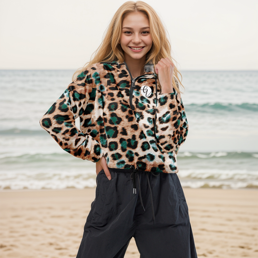 Jaguar Skin Cropped Windbreaker