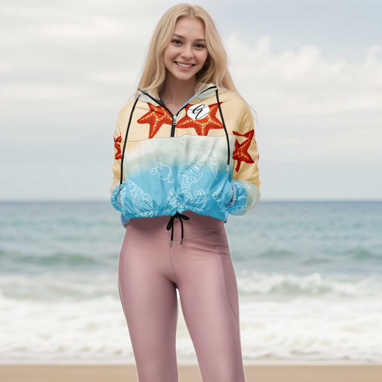 Sea StarFish Cropped Windbreaker
