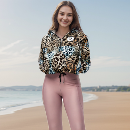 Tiger Skin Cropped Windbreaker