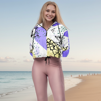 Violet Periwinkle Cropped Windbreaker