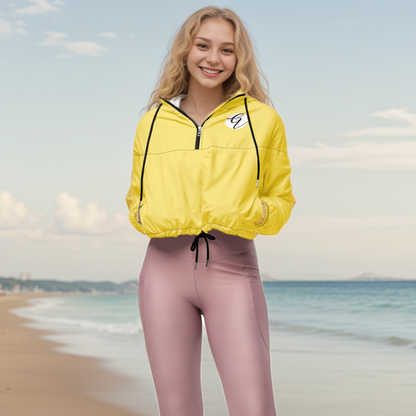 Yellow Colored Cropped Windbreaker