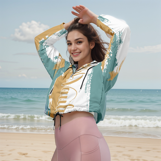 GirlieVault Brown Light cropped windbreaker