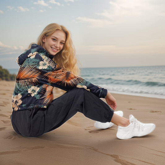 Faded Color Cropped Windbreaker