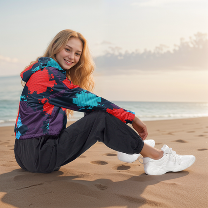 Geo Wave Cropped Windbreaker