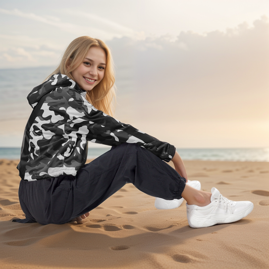 Grey Black Army Cropped indbreaker