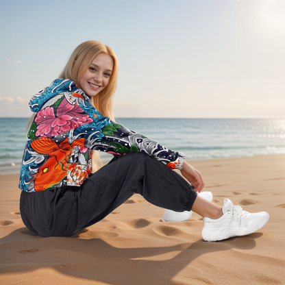 Koi Fish Cropped Windbreaker